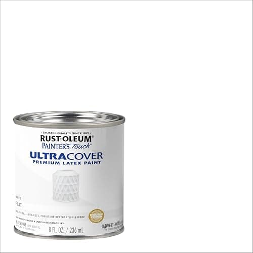 Rust-Oleum 1990730 Painter's Touch Latex Paint, Half Pint, Flat White, 8 Fl Oz (Pack of 1) thumbnail 3