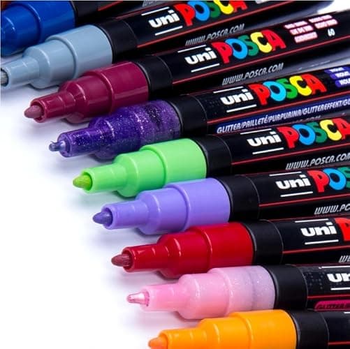 POSCA PC3M, 3 Marqueurs peinture base eau - Tout Support - Blanc | Uni Mitsubishi Pencil - Pointe fine conique 0,9-1,3mm. Couleurs couvrantes, permanentes sur surfaces poreuses thumbnail 7