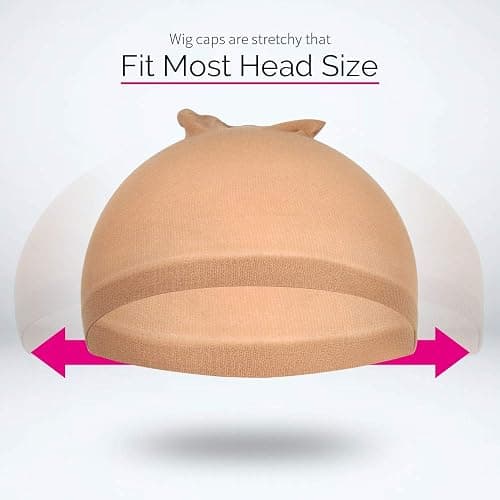 Fandamei 4 pieces Light Brown Stocking Wig Caps Stretchy Nylon Wig Caps for Women thumbnail 3