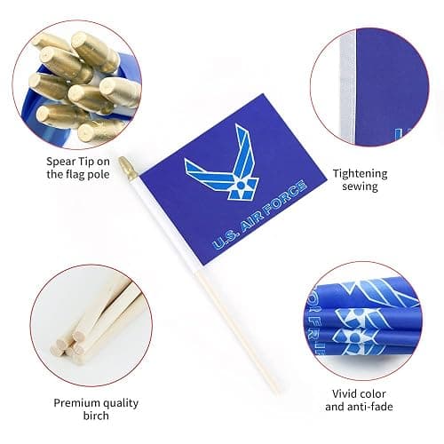 Lebei Military Flag Small Mini Army Armed Forces All Military Branches Handheld Stick Flags for Veterans Day Memorial Day 4th of july decorations,4x6 Inch 20 Pack thumbnail 4