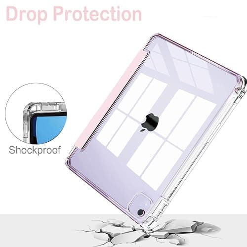 Feams for iPad Air 13 Inch Case M3 2025/M2 2024, Slim iPad Pro 12.9 Inch 6th/5th/4th Generation 2022/2021/2020 Case Clear Back Cover with Auto Sleep & Pencil Holder, Pink thumbnail 3