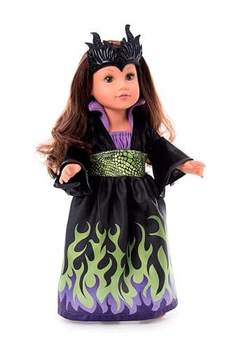 Little Adventures Dragon Queen Doll Dress - Doll Not Included - Machine Washable Child Pretend Play and Party Doll Clothes with No Glitter Black - Image 1