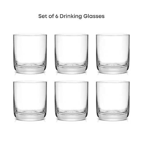 JoyJolt Faye Crystal Whiskey Glasses, Lowball Glasses Set of 6, 10oz Short Glass Tumbler, Double Old Fashioned Rocks Glass for Scotch or Bourbon, Dishwasher Safe Glassware thumbnail 3