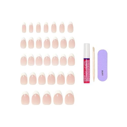 Kiss Core, Press On Nails, Nail glue included, 'Curiosity', White, Medium Size, Almond Shape, Includes 32 Nails, 2g Glue, 1 Manicure Stick, 1 Mini File thumbnail 4