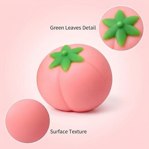 Squeezy Peach - 7.5 cm Ultra-Soft Slow Rising Jumbo Squishy Peach, Stress Relief Toy for Adults, Focus & Relaxation (Peach-1pc) thumbnail 4
