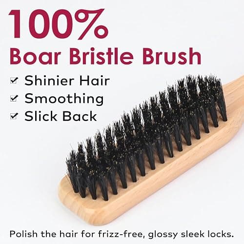 Melous Hair Wax Stick with Slick Back Hair Brush Set for Flyaways, Teasing Boar Bristle Brush, Edge Hair Brushes, Volume Comb, Rat Tail Comb for Girls, Kids, Women & Men thumbnail 3