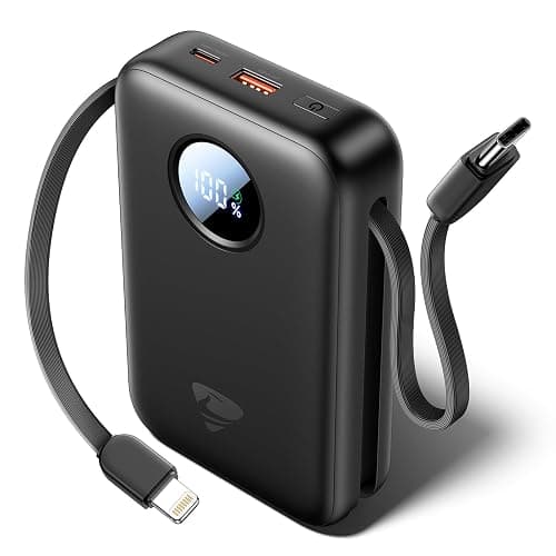 Aioneus Portable Charger, 35W PD Fast Charging Power Bank 20000mAh, Battery Pack with Built in Lightning & USB-C Cables, Powerbank for iPhone 17 16 15 14 iPad Samsung Android Tablet MacBook - Image 1