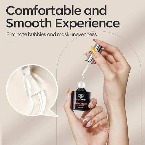 modelones Builder Nail Gel, 7-in-One Clear Builder for Nails, LED Lamp Cured Color Rubber Base Gel Polish Coat Strengthener Thickening Extension Rhinestone Glue in a Bottle for DIY Home Salon Gifts thumbnail 7