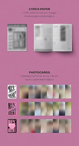 STRAYKIDS - MAXI DENT [STANDARD EDITION : HEART Ver.] Mini Album CD+Mini Poster+Face Sticker+Photocards+Photobook+Lyrics Paper+(Extra 4 Photocards+1 Double-Sided Photocard+Mirror) thumbnail 4