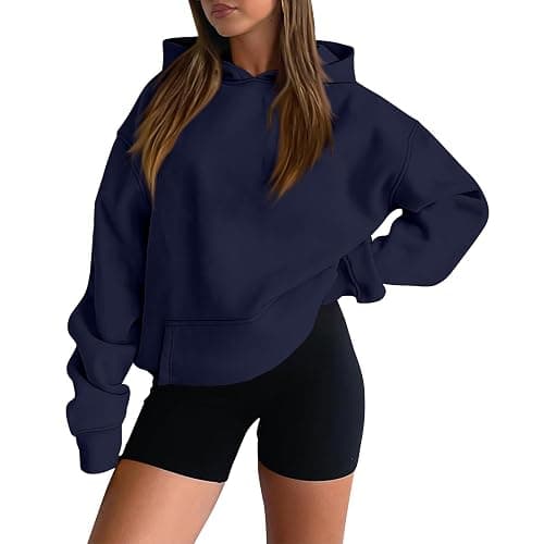 Oversized Hoodies for Women Pullover Fall Loose Comfort Fleece Hoodie Cozy Plain Hooded Sweatshirt Cute Sweat Shirts thumbnail 2