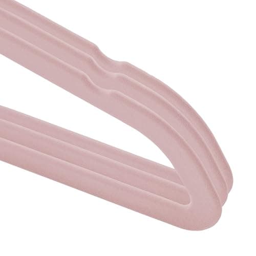 Casafield 50 Velvet Baby Hangers - 11" Size for Infant & Toddler Clothes - Light Pink thumbnail 5