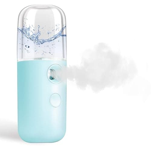 GIVERARE Nano Facial Steamer, Handy Mini Mister, USB Rechargeable Mist Sprayer, 30ml Visual Water Tank Moisturizing&Hydrating for Face, Daily Makeup, Skin Care, Eyelash Extensions-Blue - Image 1
