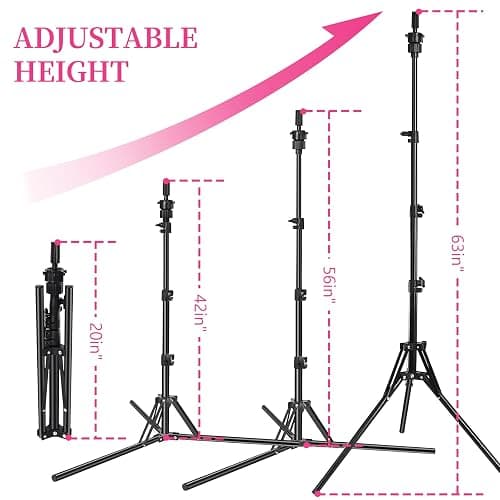 Pet Baby 63In Wig Stand Tripod with 22In Head, Canvas Wig Head Stand with Mannequin Head for Wigs Manikin Head Block Set for Wigs Making Display thumbnail 3