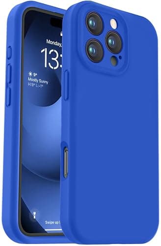 Vooii Compatible with iPhone 16 Pro Case, Liquid Silicone Upgrade [Camera Protection] [Soft Anti-Scratch Microfiber Lining] Shockproof Phone Case for iPhone 16 Pro 6.3 inch - Klein Blue - Image 1