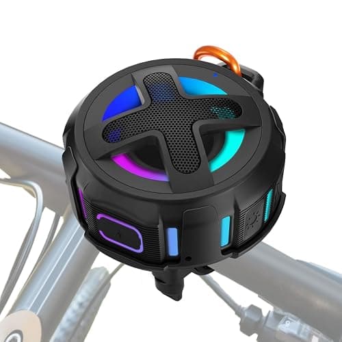 Upgraded, Pro Bike Speaker, with Pro Handlebar Mount, Bluetooth V5.4, IPX7 Waterproof, Silicone Case, Broadcast Navigation,10W Bassup, 15-24H Playtime, Hook, Bicycle, Motorcycle, Bike Accessories - Image 1