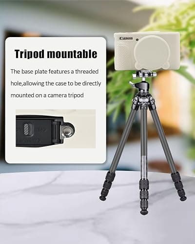 Camera Case for Canon PowerShot SX740 HS, SX730 HS Digital Camera, Soft Silicone Protective Case, Anti-Scratch Slim Fit Sleeve with Removable Lens Cover and Wrist Strap (Beige) thumbnail 6
