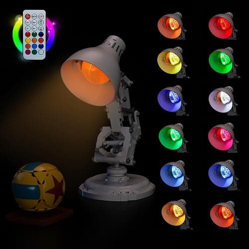LocoLee 12-Color Light kit Compatible with Lego 21357 Pixar Luxo Jr - No Model Only Light, LED Lighting Accessories Compatible with Lego Ideas Pixar Small Table Lamp (Colorful Version) thumbnail 9