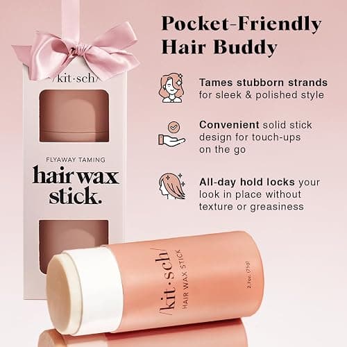 Kitsch Hair Wax Stick for Women & Men - Anti-Frizz and Fly Away Hair Tamer, No Residue Hair Finishing Stick | All Day Hold Styling Product - 2.7 oz thumbnail 2