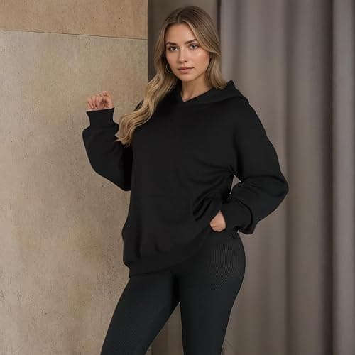 YARBCEN Womens Hooded Hoodies Sweatshirts - Long Sleeve Crewneck Sweaters With Pocket 2026 Fashion Spring Oversized Clothes thumbnail 3