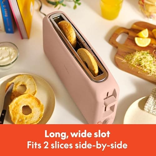 bella 2 Slice Slim Toaster, Fits-anywhere™ Kitchenware, 6 Setting Shade Control with Reheat & Cancel Buttons, Fits sourdough, 10” Long Slot, Anti Jam & Auto Shutoff, 900 Watt, Blossom thumbnail 4