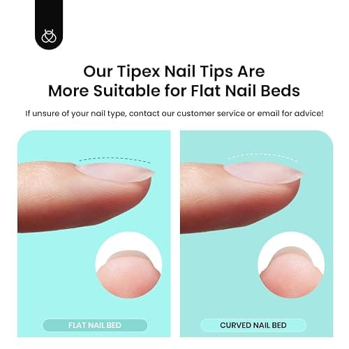 Beetles Tipex Instant Apex Nail Tips Almond Medium 16 Sizes 192 Pcs Pre-Etched Pre-Building Strong Thick Acrylic Tips thumbnail 2