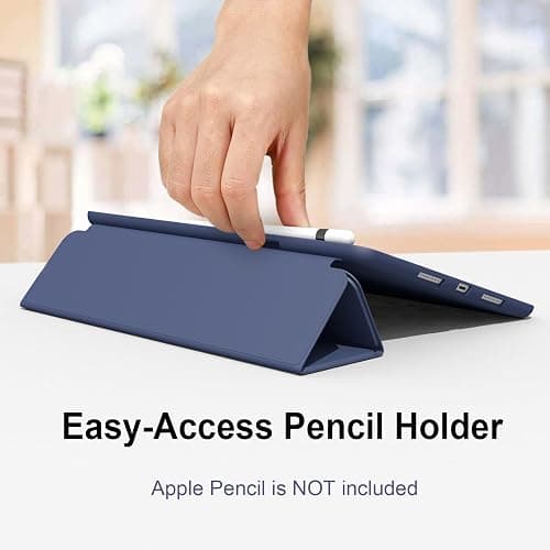 Divufus Case for iPad 10.2 2021/2020/2019, Smart Lightweight Trifold Stand Cover, Auto Sleep/Wake Soft TPU Pencil Holder Case for iPad 10.2 inch 9th/8th/7th Generation - Navy Blue thumbnail 3