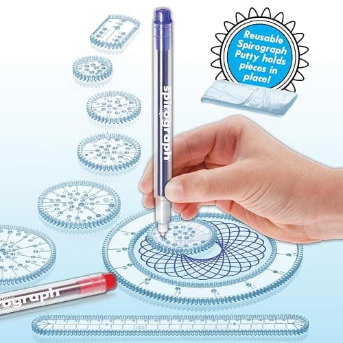 Spirograph Design Set Collectors Tin – Arts and Crafts, Kids Toys, Art Supplies, Craft Supplies, Drawing Kit, Spiral Art, Classic Gear Design Kit, Pens, Design Sheet Included, Ages 8 and Up thumbnail 2