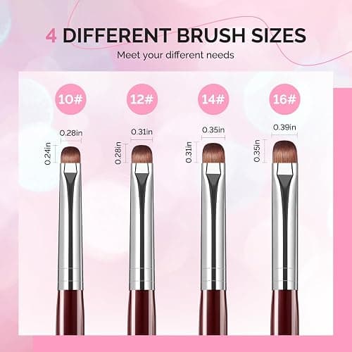 MelodySusie French Manicure with Rosewood Handles Nail Brush, Size #16 | Clean Up Brush, with Brush Holder, Professional Nail Art Tool for Acrylic Application, Powder, Extension & 3D Carving thumbnail 5