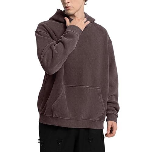 FAIABLE Mens Hoodies Oversized Unisex Acid Wash Hoodie Heavyweight Fleece Vintage Cotton Sweatshirt Men Women Streetwear thumbnail 4