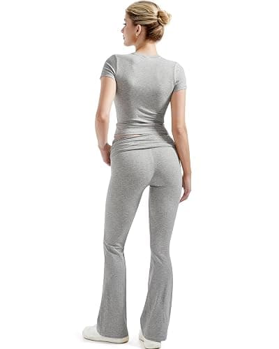 SUUKSESS Women 2 Piece Lounge Sets Going Out Y2K Foldover Pants Matching Pajamas thumbnail 2