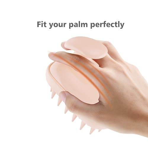 Rebex 2-in-1 Scalp Massager Shampoo Brush,Scalp Scrubber, Exfoliator Brush for Removing Dandruff & Hair Growth,Detangling Scrubber for Wet or Dry Hair (Peach Fuzz Color) thumbnail 4