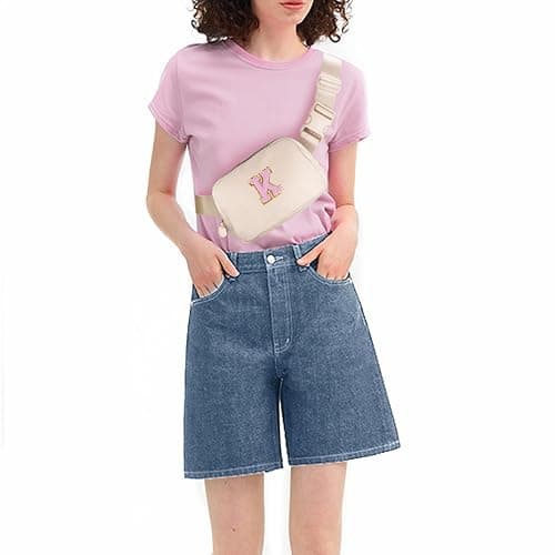 Uygafly Cross Body Bag for Girls & Women - Trendy Fanny Pack, Kids to Teen, Monogrammed Crossbody Bag | Cream thumbnail 3