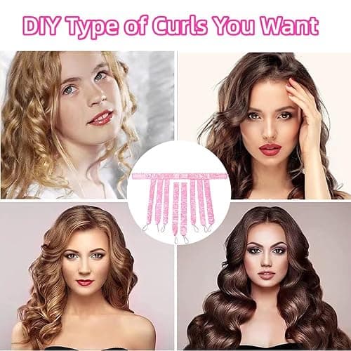 Pink Heatless Hair Curler Silk New Upgradeed No Heat Curling Rode Headband for Long Hair Soft Hair Curls with Removeable & Adjustable To Sleep In Hair Curls thumbnail 4