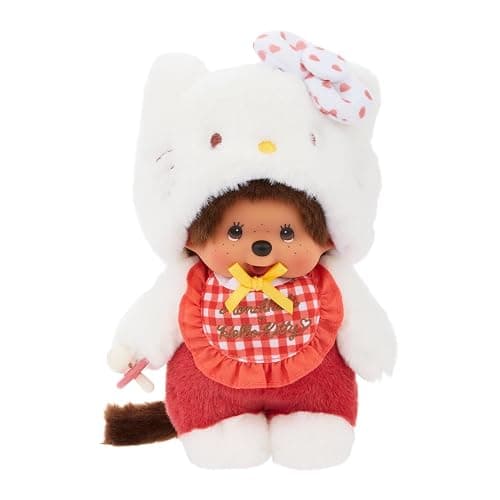 Monchhichi x Hello Kitty Costume Plush Doll - 8" Standing Monchhichi - Image 1