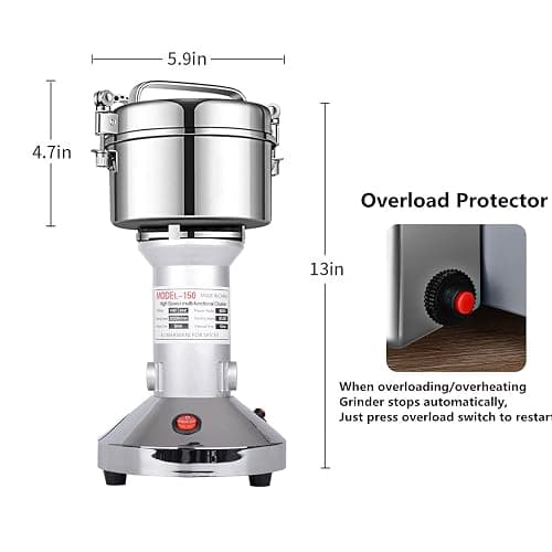 Grain Mill 150g High Speed Food Electric Stainless Steel Grinder Mill Seeds Flour Nut Pill Wheat Corn Herbs Spices & Seasonings Grinder Dry Grain Powder Machine thumbnail 2