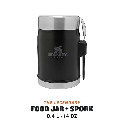Stanley Classic Legendary Thermobehälter Für Essen Mit Göffel 400 ml - Hält 7 Stunden Heiß Oder Kalt - Edelstahl Warmhaltebehälter - BPA-Frei - Spülmaschinenfest - Matte Black thumbnail 4