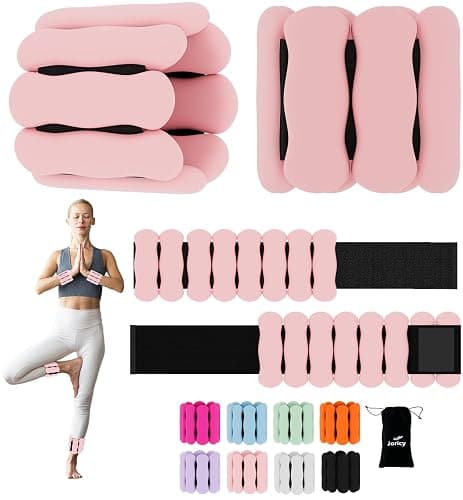 Wrist Ankle Weights for Women Men Kids, Leg Arm Wrist Weights Bangles 1lb*2 2lb*2 Wearable Weights Pilates Weighted Bracelet for Strength Training Walking Swimming Yoga Physical Therapy - Image 1