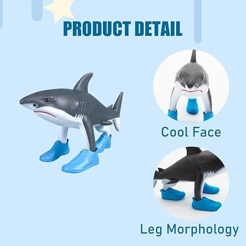 TJLMCORP 4.5 Inches Long Italian Brainrot Action Figure,Tralalero Tralala Shark Figures Toys Desk Accessories for Men Cute Office Desk Decor Bookself Cubicle Girls Boys thumbnail 4
