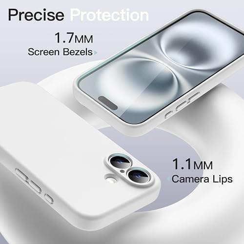 JETech Magnetic Silicone Case for iPhone 16 6.1-Inch, Compatible with MagSafe, Silky Soft Touch, Shock Absorbing Phone Cover with Camera Lens Full Protection (White) thumbnail 6