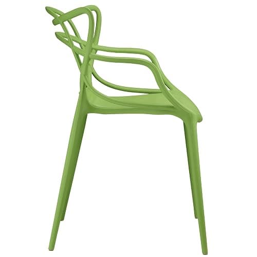 Modway Entangled Modern Molded Plastic Two Dining Armchairs in Green - Two Dining Chairs - Green thumbnail 3