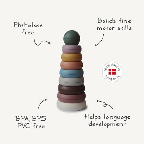 mushie Stacking Rings Toy | Made in Denmark (Rustic) thumbnail 3