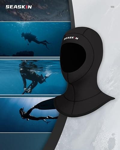 Seaskin Wetsuit Hood, 5mm Neoprene Diving Hood thumbnail 6