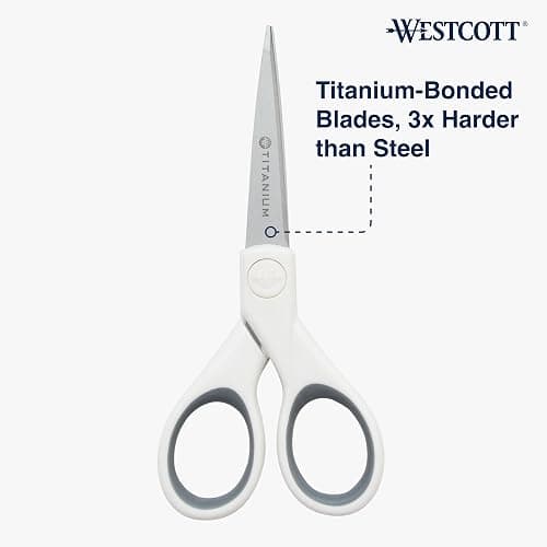 Westcott 5" Micro-Tip Fabric Scissors with Titanium-Bonded Blades - Ideal for Crafting, Sewing, and More thumbnail 3