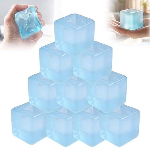 Ice Cube Slow Rising Stress Balls for Adults, 1 Inch Anxiety Relief Soft Ice Cube Squeeze Balls for Adult, Woman, Man, Party Favors, Birthday Gifts (Blue) - Image 1