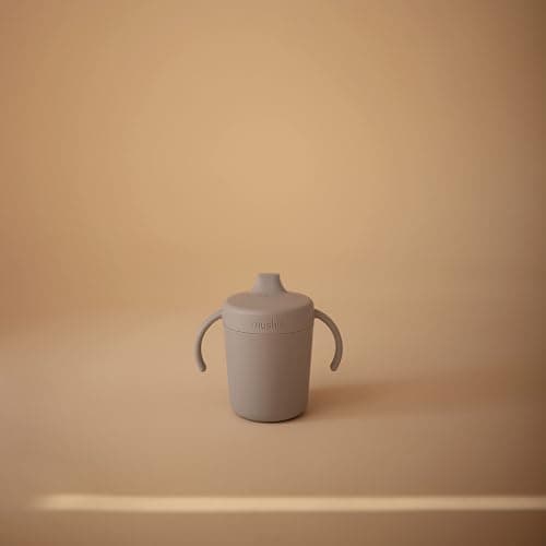 Mushie Trainer Sippy Cup | Made in Denmark | Leak Resistant Twist-Off Lid & Handles | 6 Months + (Cloud) thumbnail 2