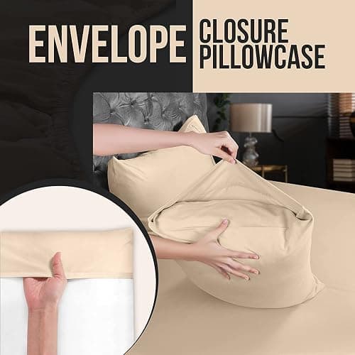 Utopia Bedding Queen Pillow Cases - 12 Pack - Envelope Closure - Soft Brushed Microfiber Fabric - Shrinkage and Fade Resistant Pillow Covers Queen Size 20 X 30 Inches (Queen, Beige) thumbnail 5