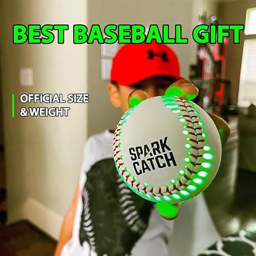 SPARK CATCH Light Up Baseball, Glow in The Dark Baseball, Sports Gear Accessories Gifts for Boys 8 9 10 11 12 13 14 15 Years Old, Kids Teens All Ages Gift Ideas thumbnail 3