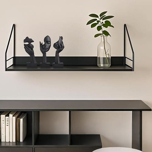 oliruim Black Home Decoration Accent Art Woman Face Statue Collectible Statue for Modern Home Living Room Bookshelf Black Desk Decor 3 Piece Set thumbnail 4