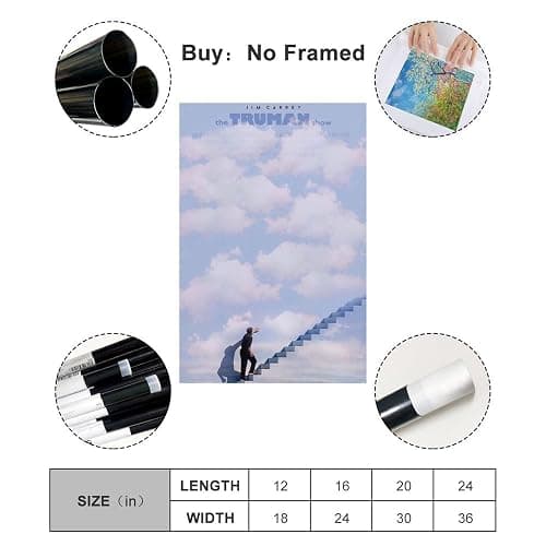 The Truman Show Movie Poster Canvas Art Prints Wall Decor Home Aesthetic Gifts 12x18inch(30x45cm) thumbnail 2