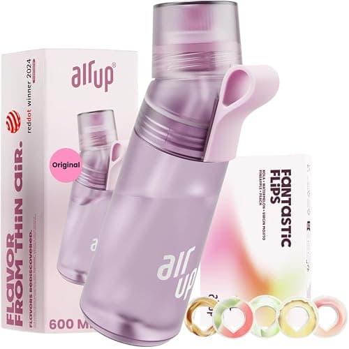 AIR UP water bottle Twist Pro Lavender starter set with pods in 5 flavours I 600ml drinking bottle with sugar-free flavouring I dishwasher-safe, BPA-free in Purple - Image 1
